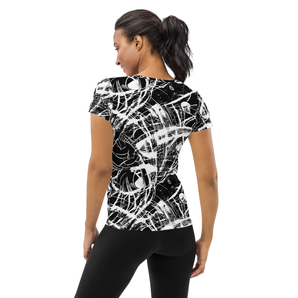 Noir Frond on Women's Athletic T-Shirt — Back