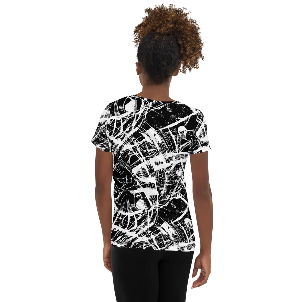 Noir Frond on Women's Athletic T-Shirt — Back