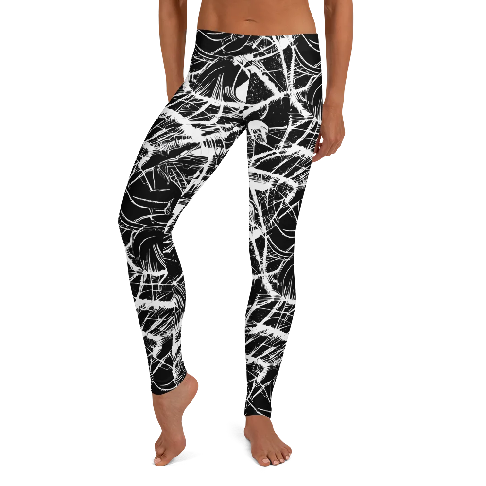 Noir Frond on Leggings — Front