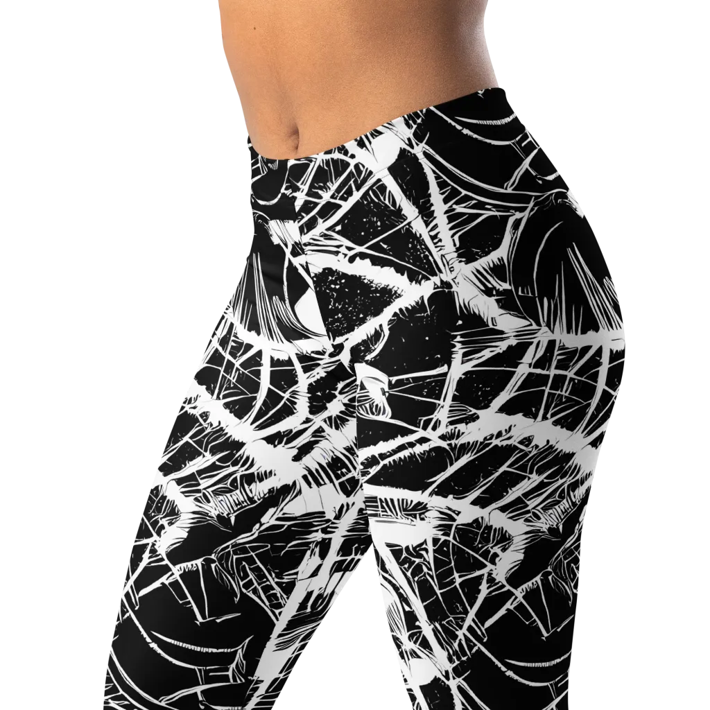 Noir Frond on Leggings — Left Front