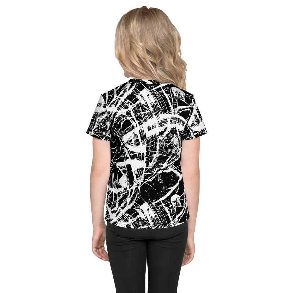 Noir Frond on Kids Crew Neck T-Shirt — Back