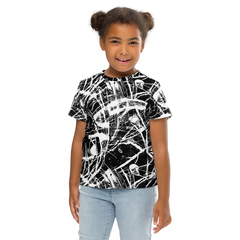 Noir Frond on Kids Crew Neck T-Shirt — Front