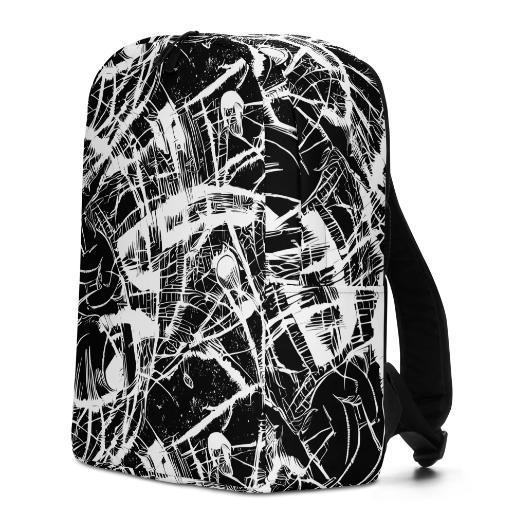 Noir Frond on Minimalist Backpack — Left
