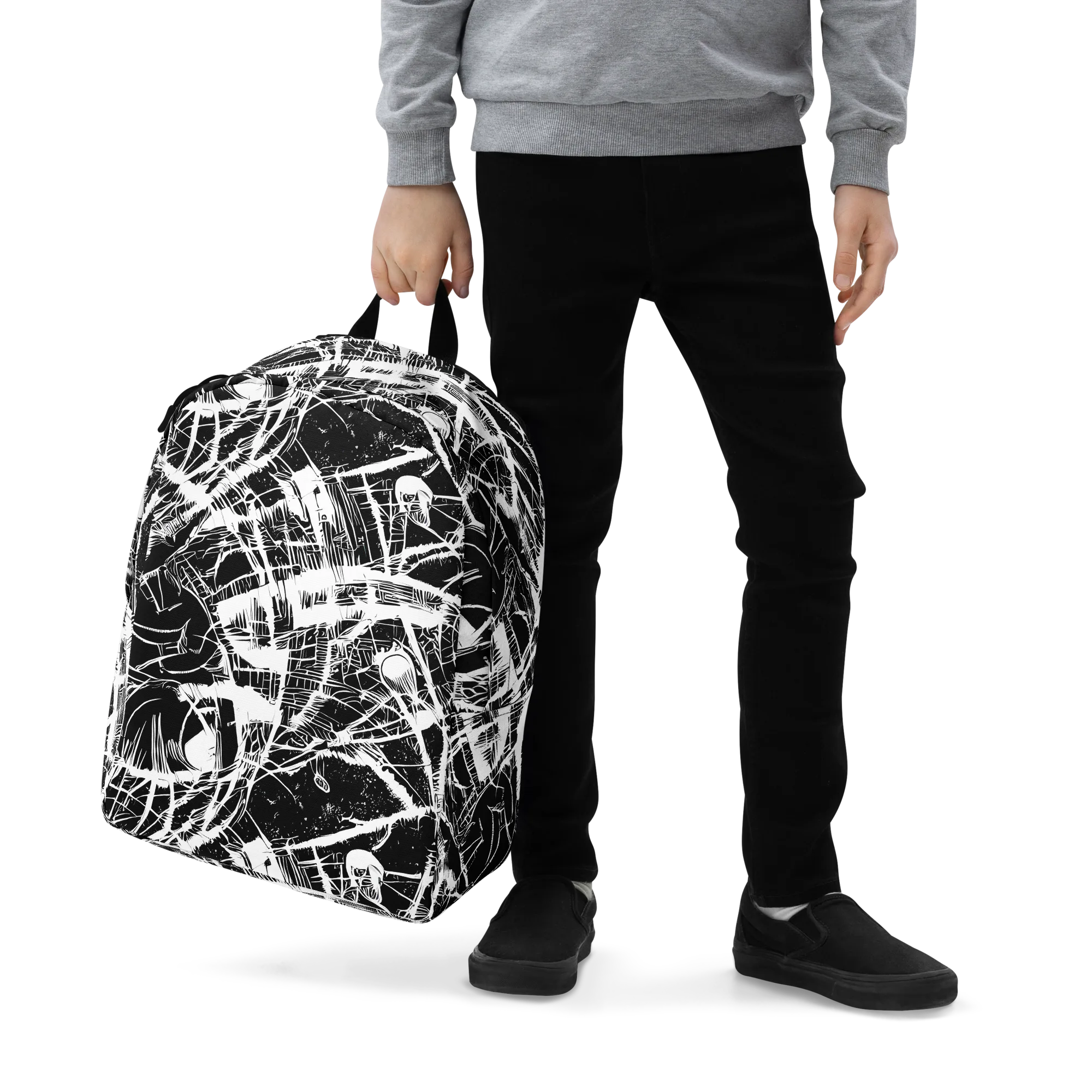 Noir Frond on Minimalist Backpack — Zoomed-in
