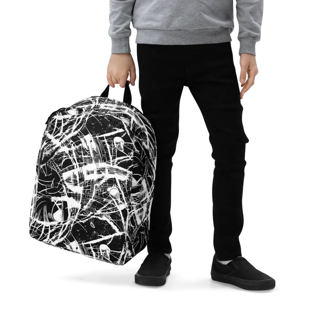 Noir Frond on Minimalist Backpack — Zoomed-in