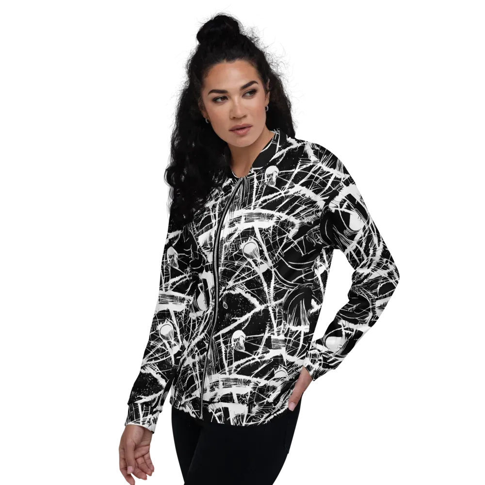 Noir Frond on Bomber Jacket — Left