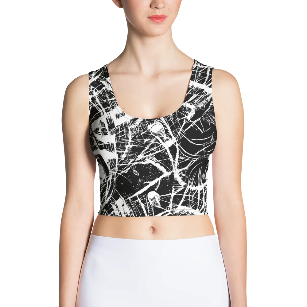Noir Frond on Crop Top — Front
