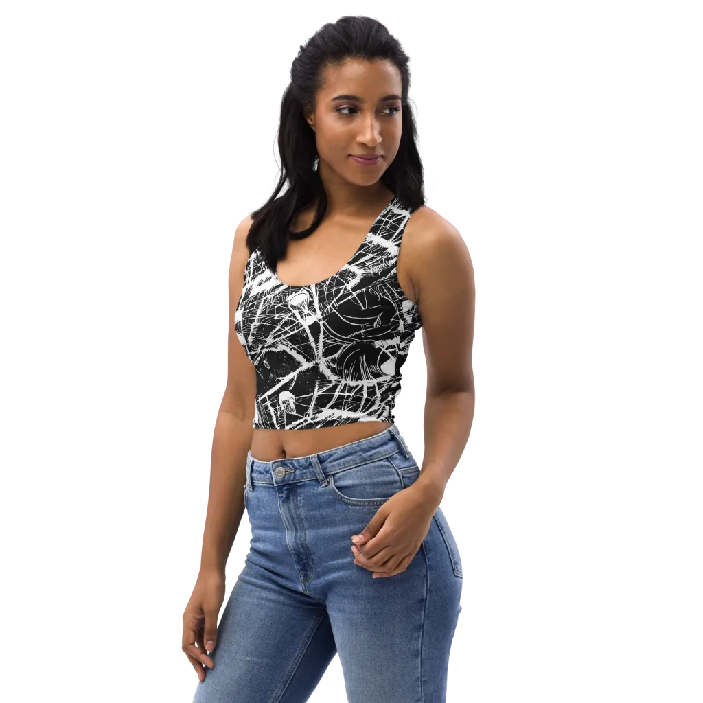 Noir Frond on Crop Top — Left Front