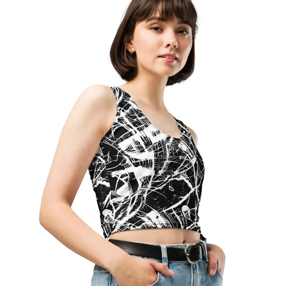 Noir Frond on Crop Top — Right Front
