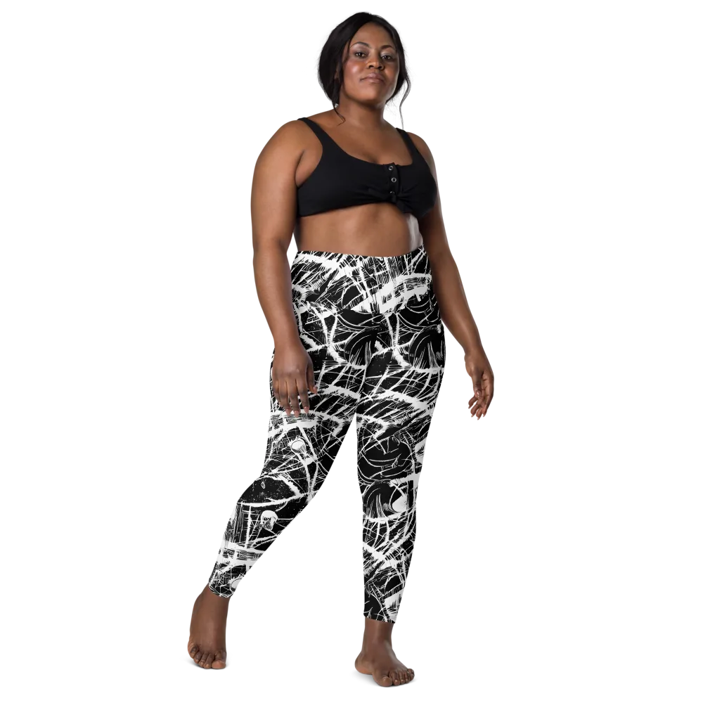 Noir Frond on Leggings with Pockets — Front