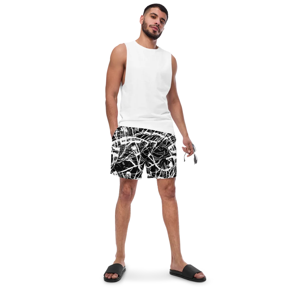 Noir Frond on Swim Trunks — Front