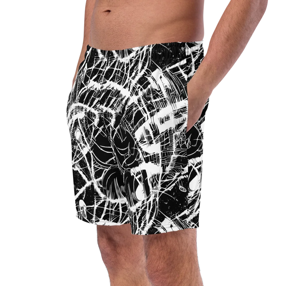 Noir Frond on Swim Trunks — Left Front