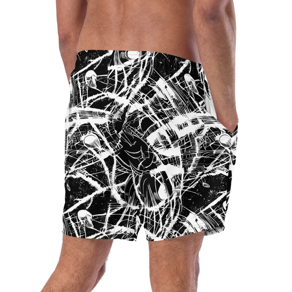 Noir Frond on Swim Trunks — Right Back