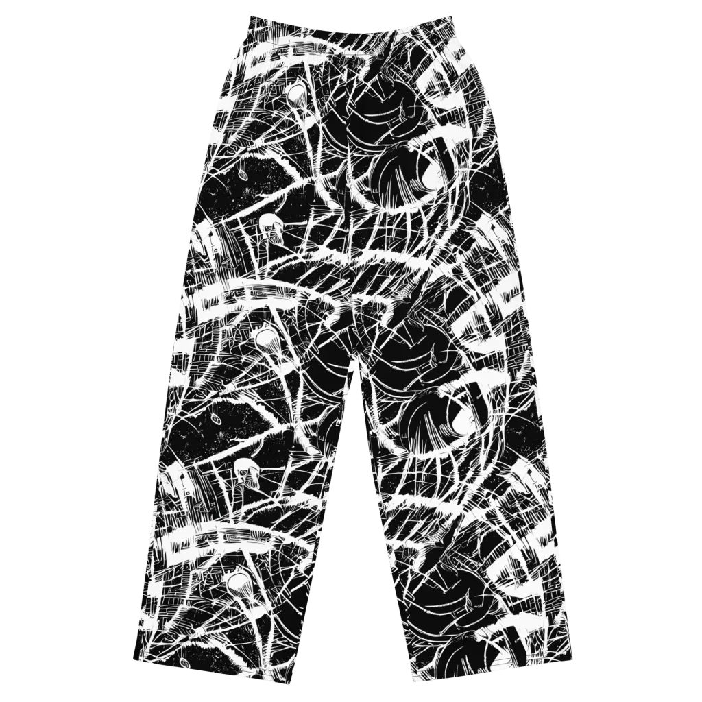 Noir Frond on Wide-Leg Pants — Front