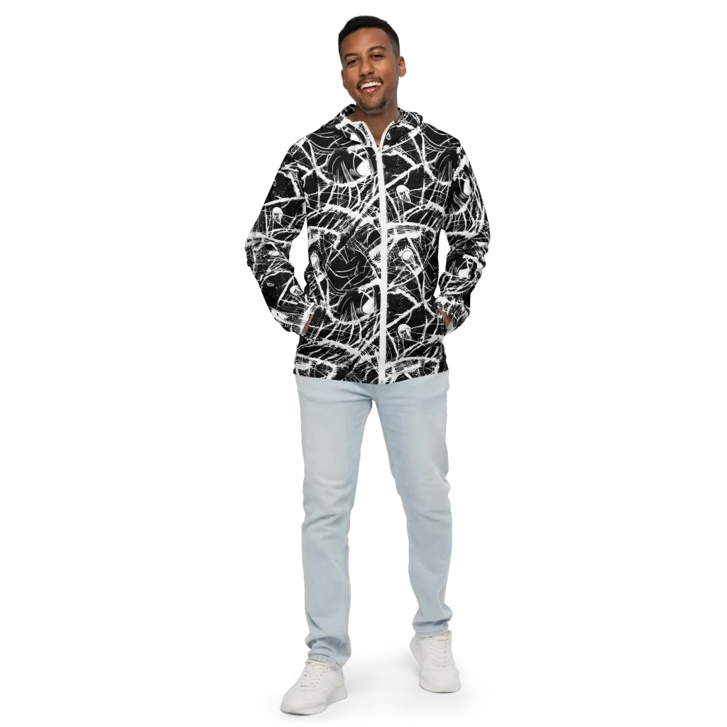 Noir Frond on Men's Windbreaker — Front