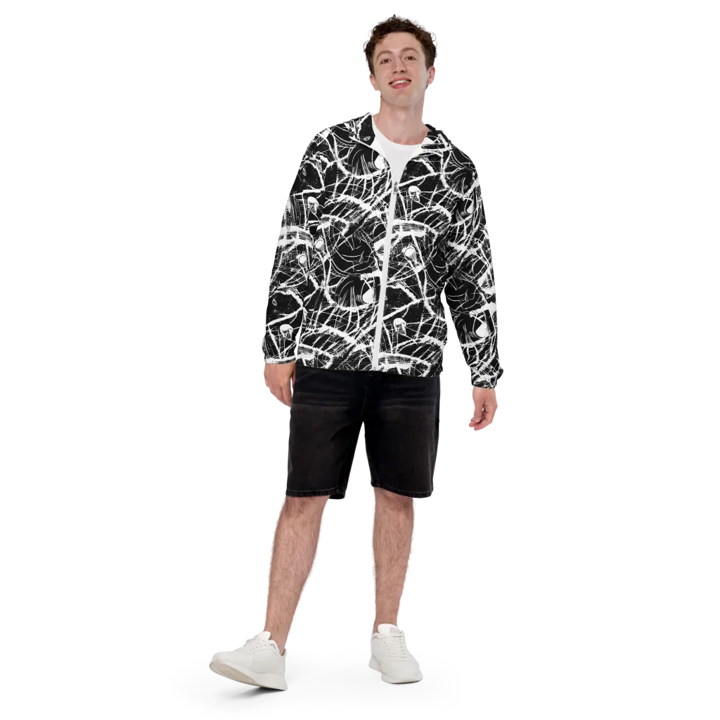 Noir Frond on Men's Windbreaker — Front