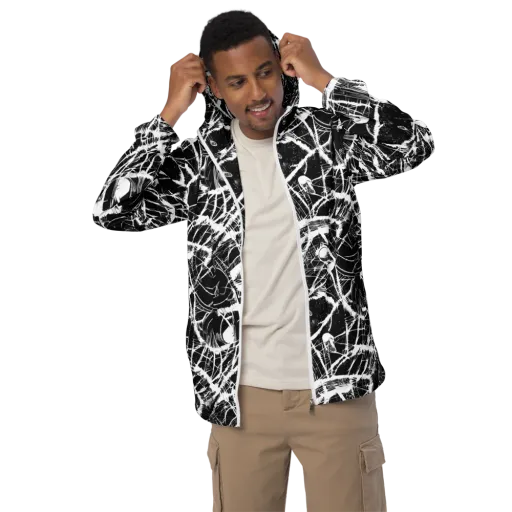 Noir Frond on a Men's Windbreaker