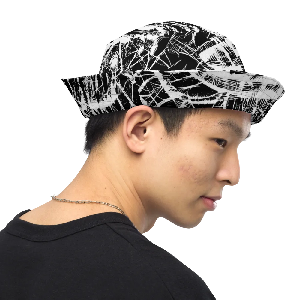 Noir Frond on Reversible Bucket Hat — Right Outside