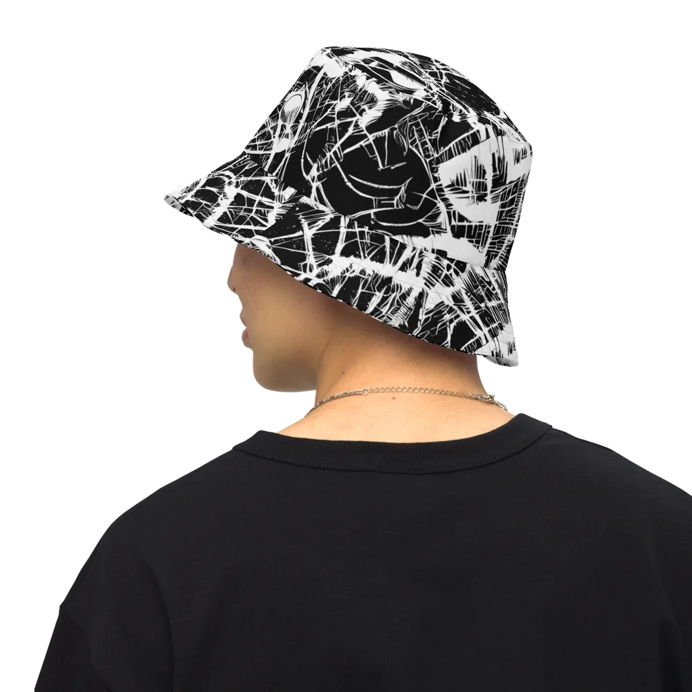 Noir Frond on Reversible Bucket Hat — Back Inside