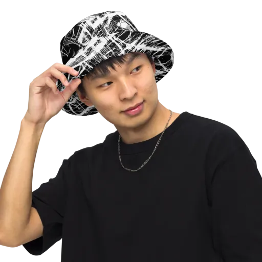 Noir Frond on a Reversible Bucket Hat