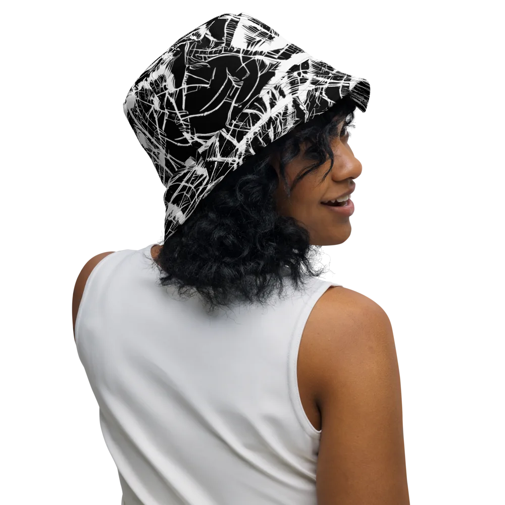 Noir Frond on Reversible Bucket Hat — Right Outside
