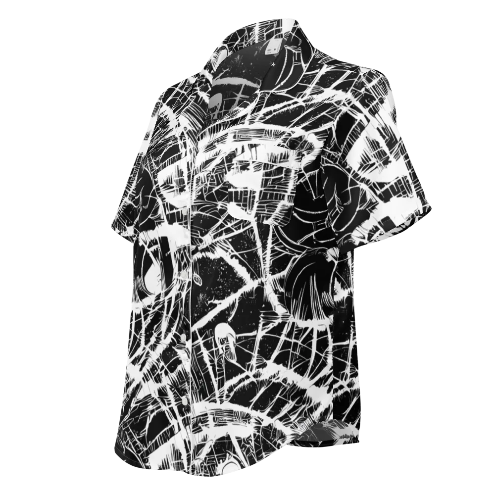 Noir Frond on Women's Short Sleeve Pajama Top — Left Front