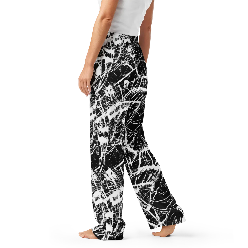 Noir Frond on Women's Pajama Pants — Left