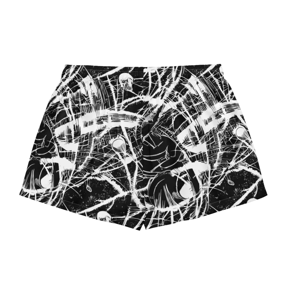 Noir Frond on Women's Pajama Shorts — Back