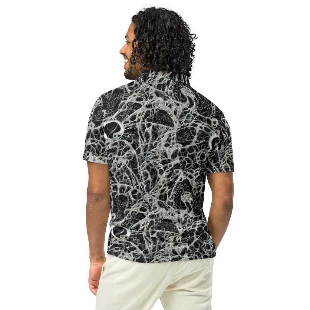 Neural Lace on Men's Slim Fit Polo Shirt — Back