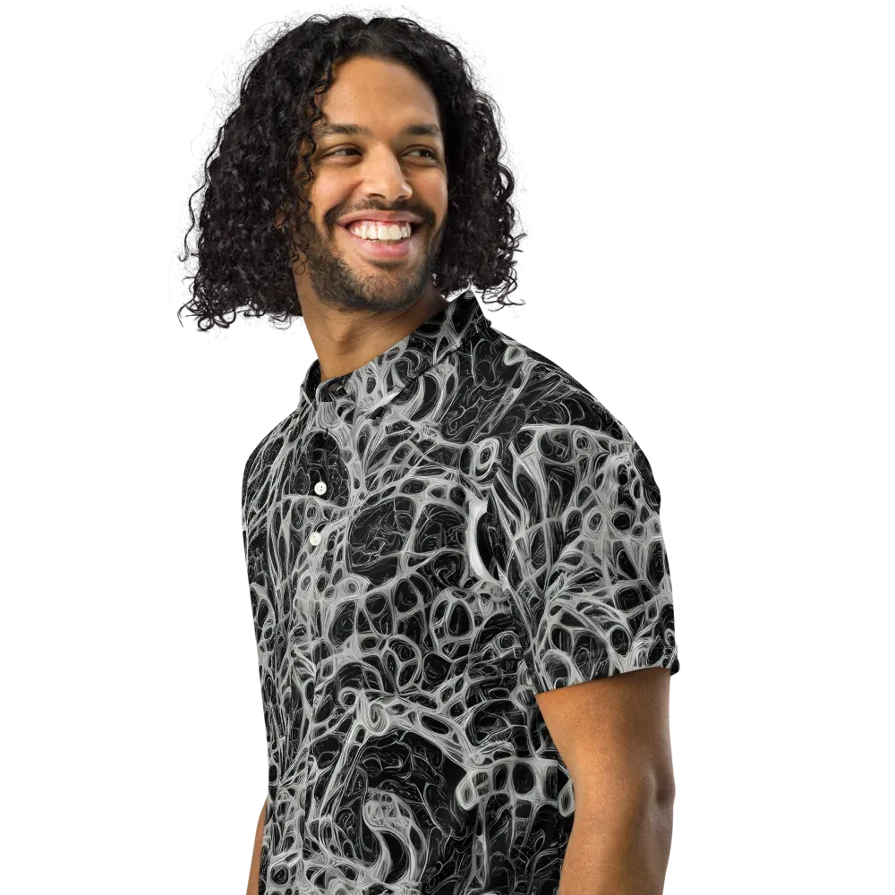 Neural Lace on Men's Slim Fit Polo Shirt — Left Front