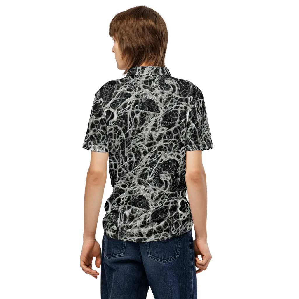 Neural Lace on Men's Slim Fit Polo Shirt — Back