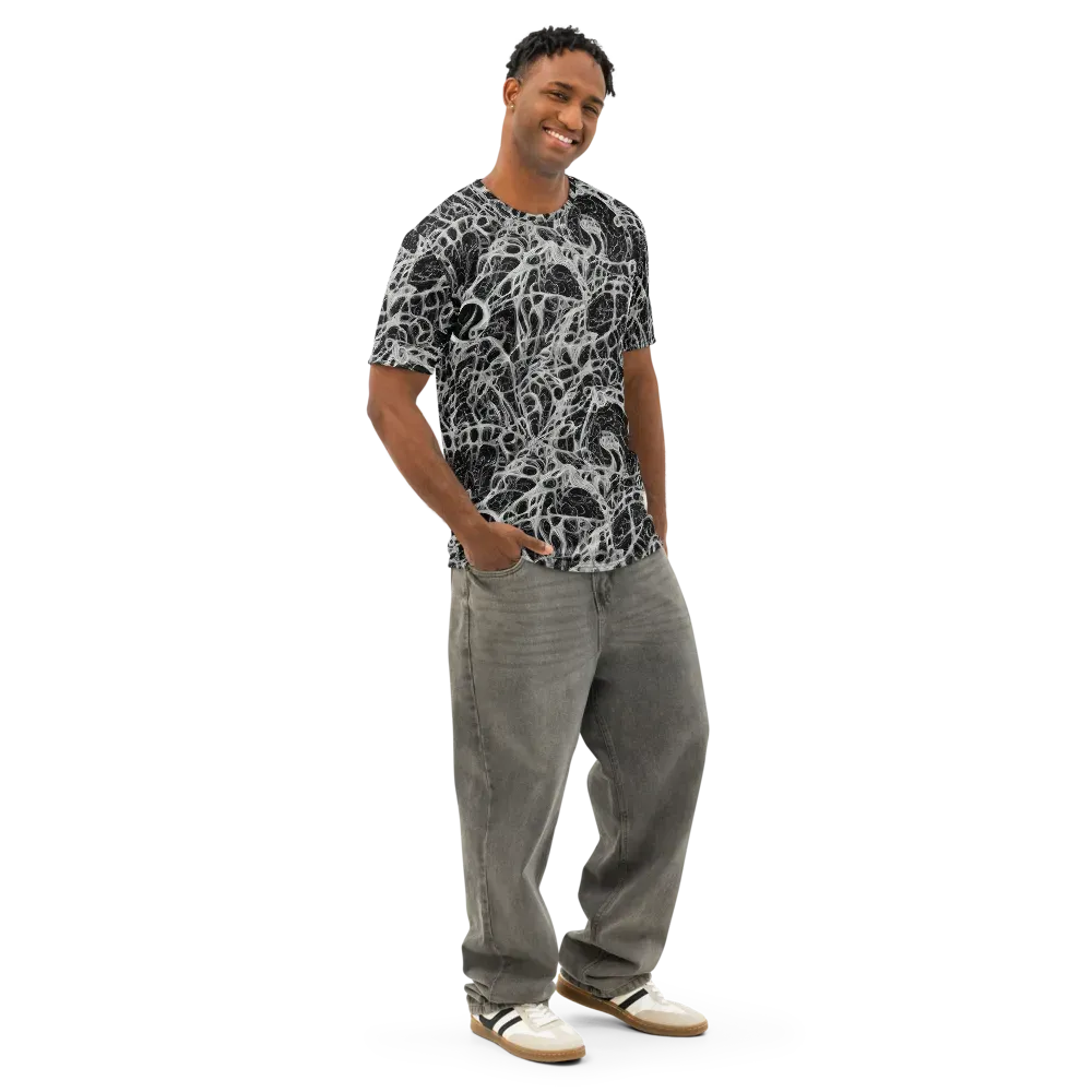 Neural Lace on Men's Cotton Crew Neck T-Shirt — Right Front