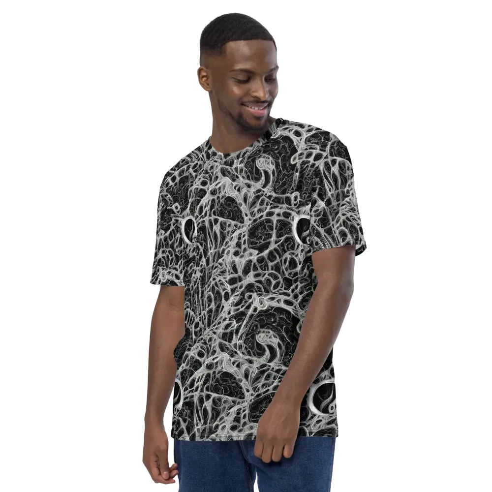 Neural Lace on Men's Crew Neck T-Shirt — Left