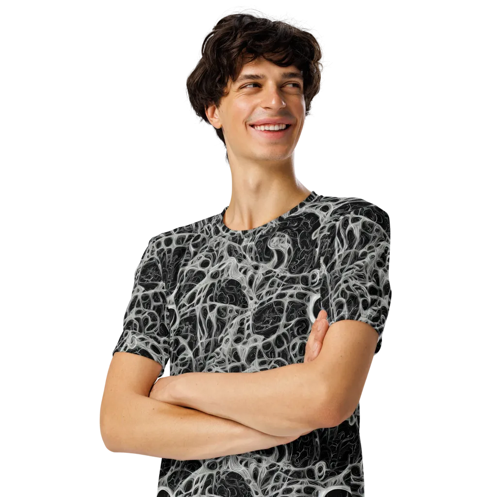 Neural Lace on Men's Crew Neck T-Shirt — Left Front