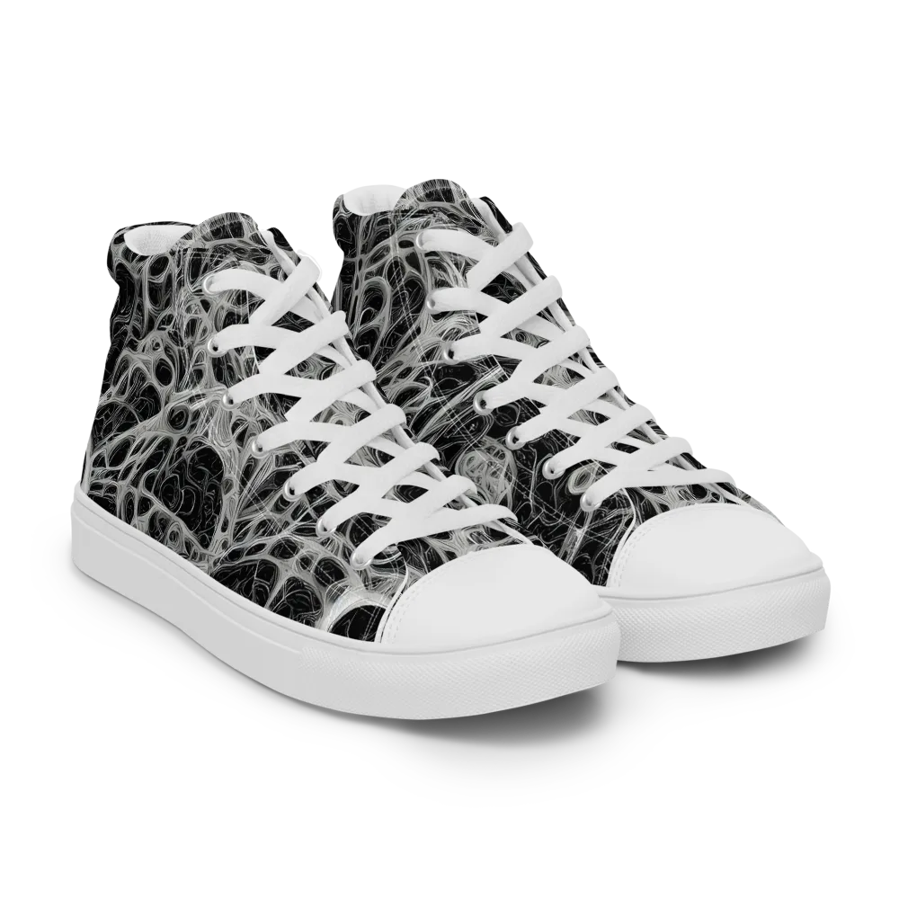 Neural Lace on Men's High Top Canvas Shoes — Right Front