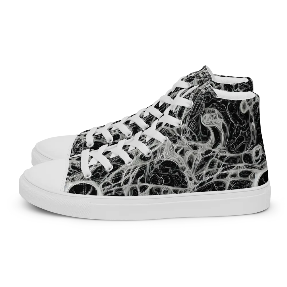 Neural Lace on Men's High Top Canvas Shoes — Left