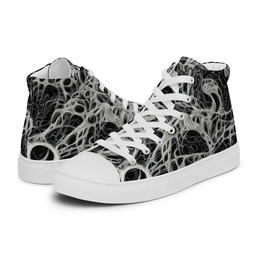 Neural Lace on Men's High Top Canvas Shoes — Left