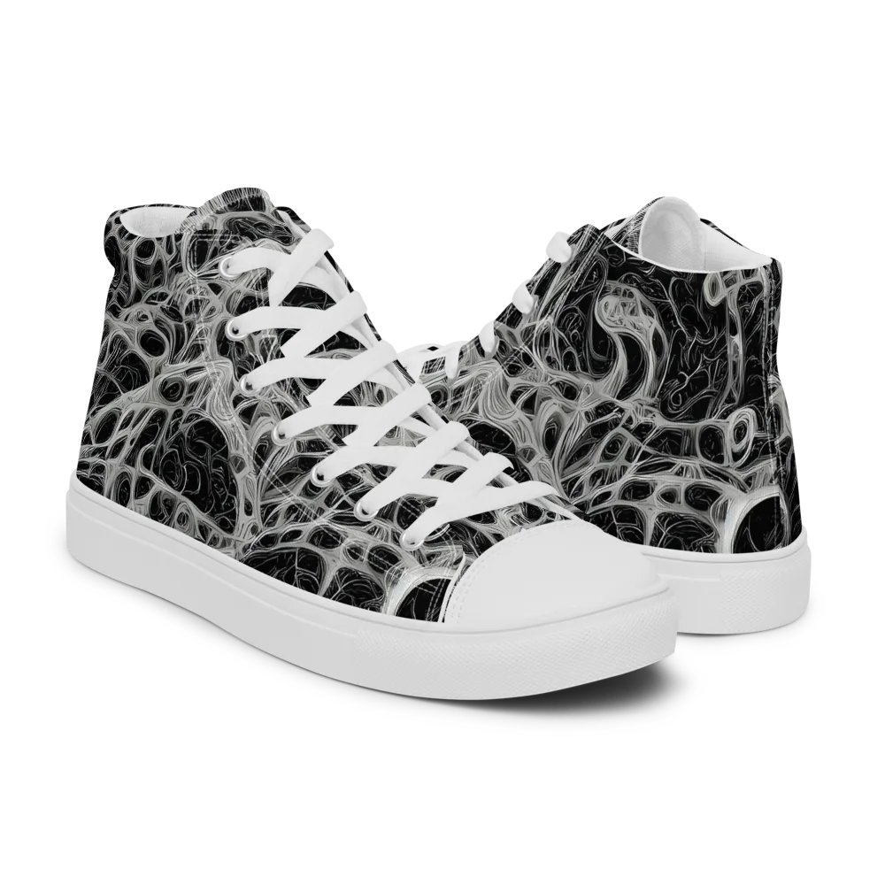 Neural Lace on Men's High Top Canvas Shoes — Right