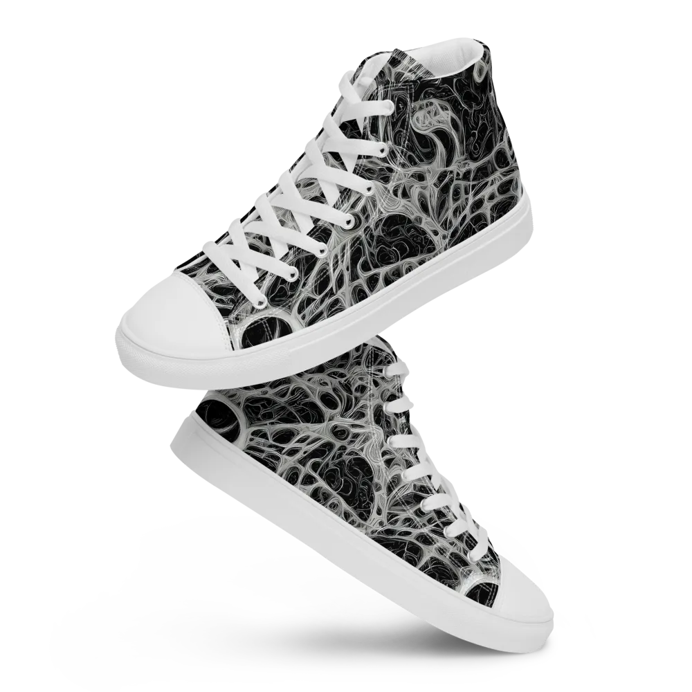 Neural Lace on Men's High Top Canvas Shoes — Front