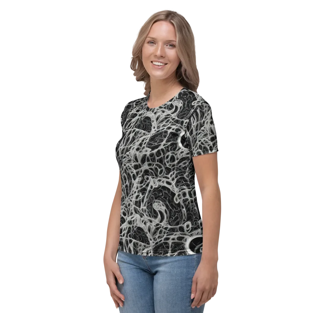 Neural Lace on Women's Crew Neck T-Shirt — Left