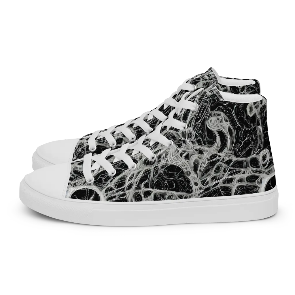 Neural Lace on Women's High Top Canvas Shoes — Left