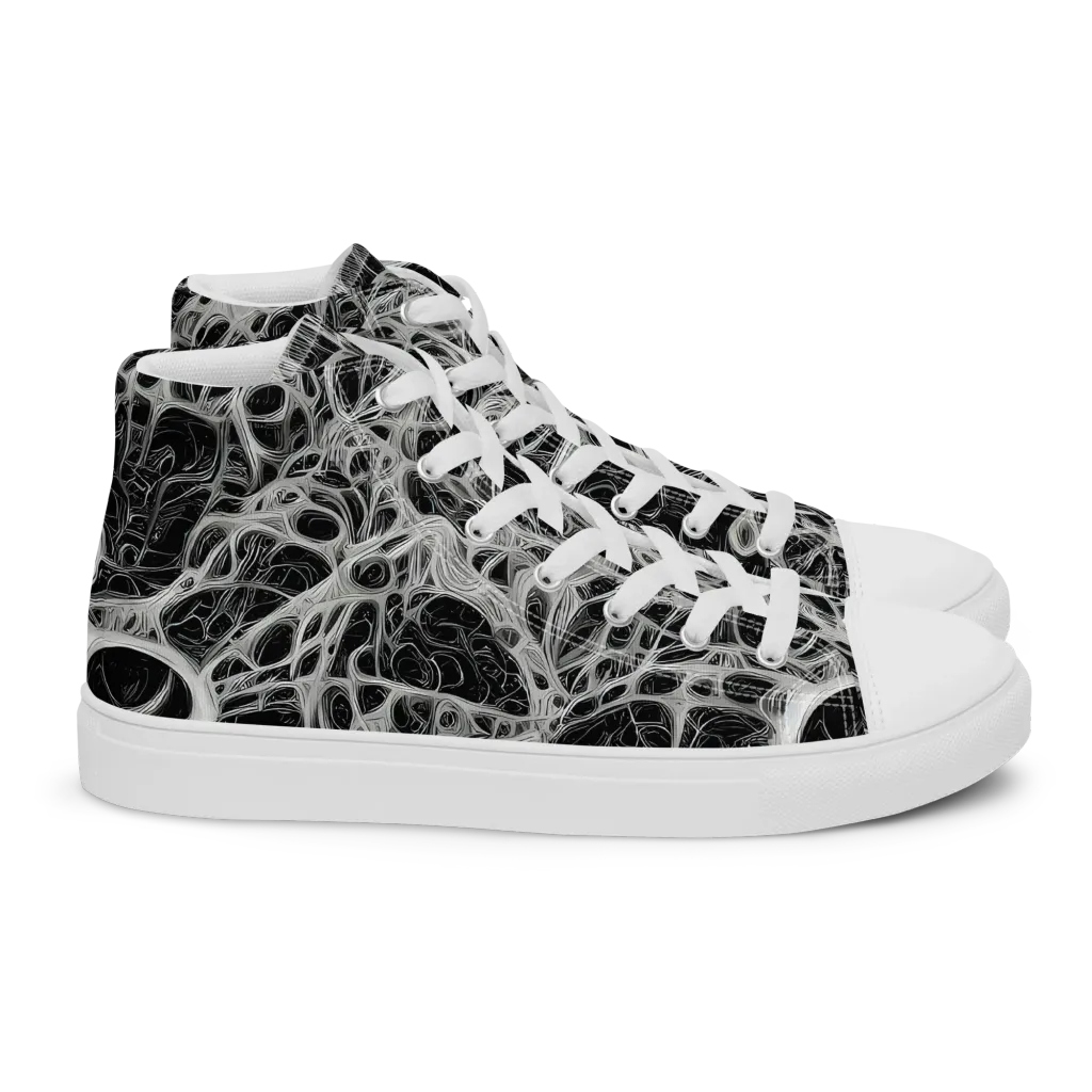 Neural Lace on Women's High Top Canvas Shoes — Right