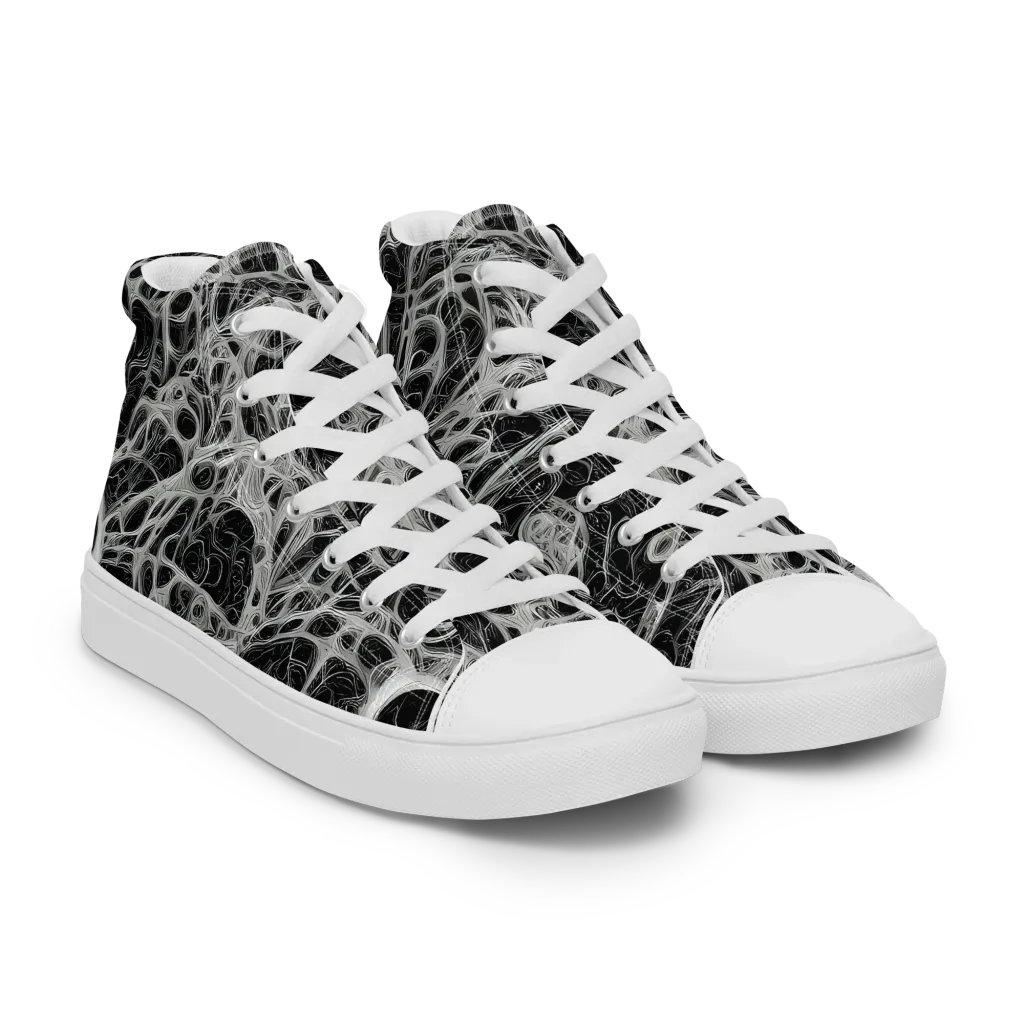 Neural Lace on Women's High Top Canvas Shoes — Right Front
