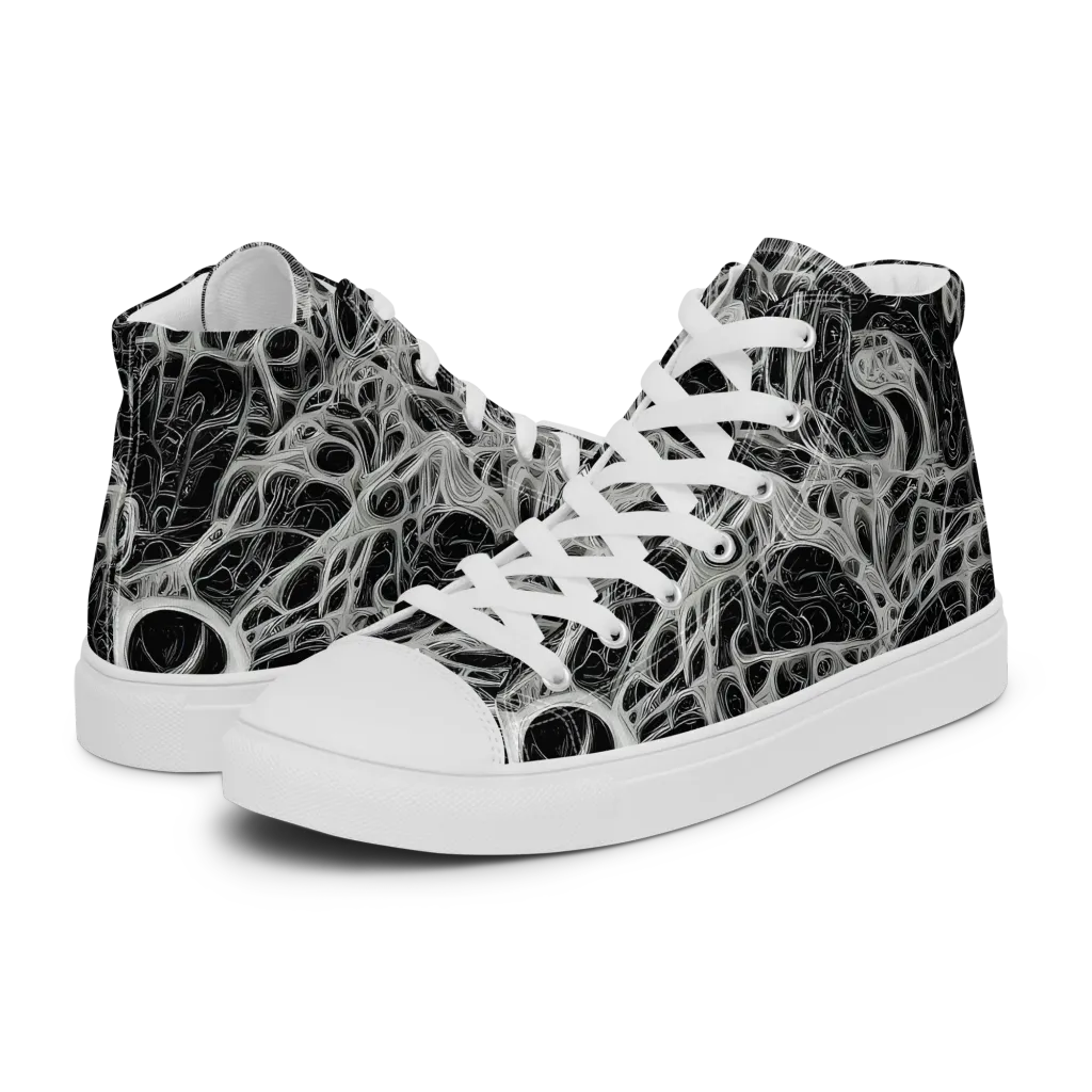 Neural Lace on Women's High Top Canvas Shoes — Left