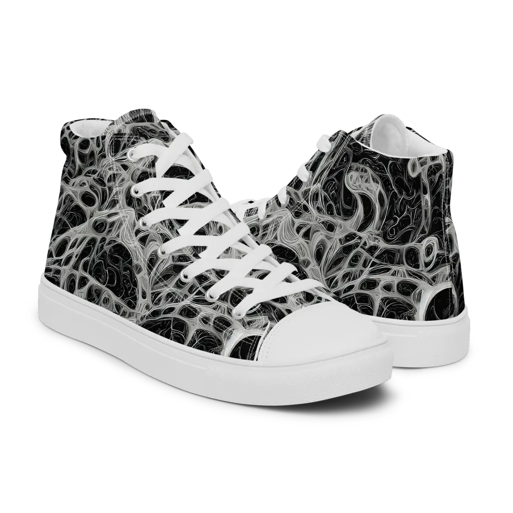 Neural Lace on Women's High Top Canvas Shoes — Right