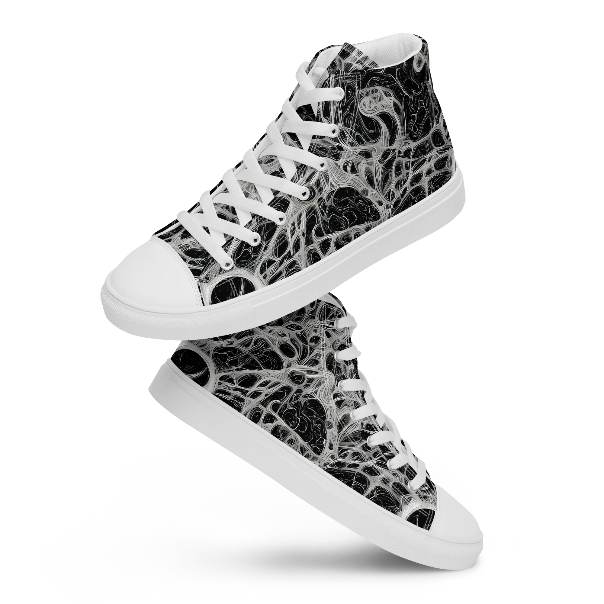 Neural Lace on Women's High Top Canvas Shoes — Front