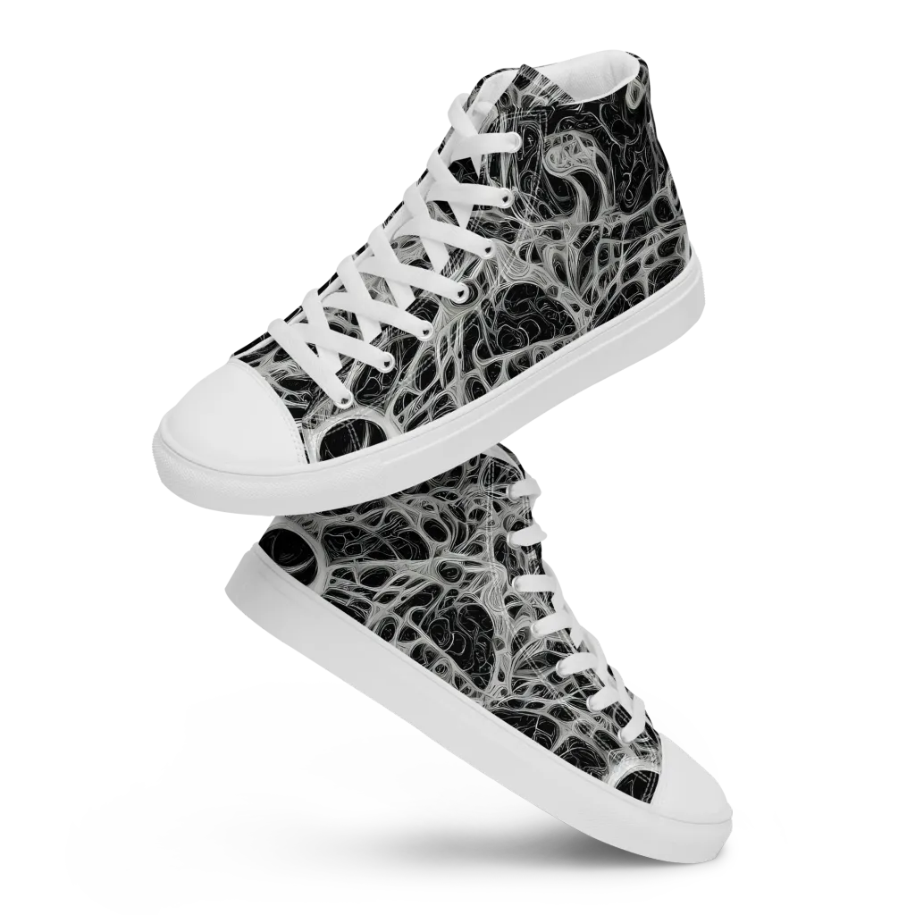 Neural Lace on Women's High Top Canvas Shoes — Front