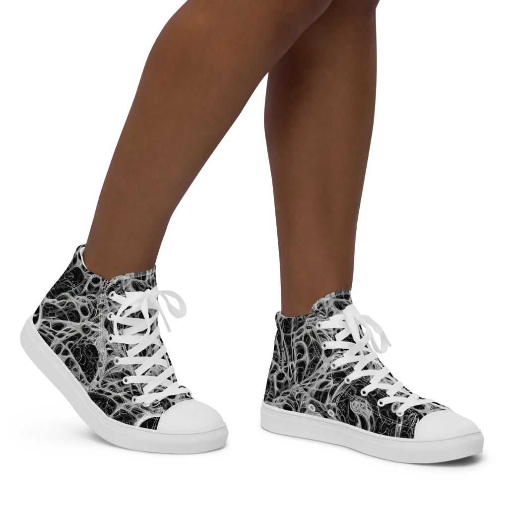 Neural Lace on Women's High Top Canvas Shoes — Right