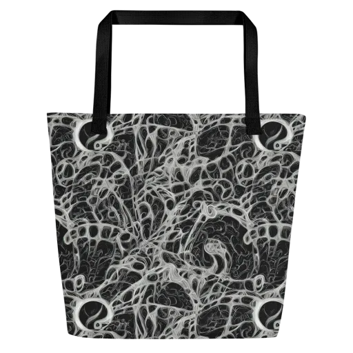 Neural Lace on a Large Tote Bag W/ Pocket