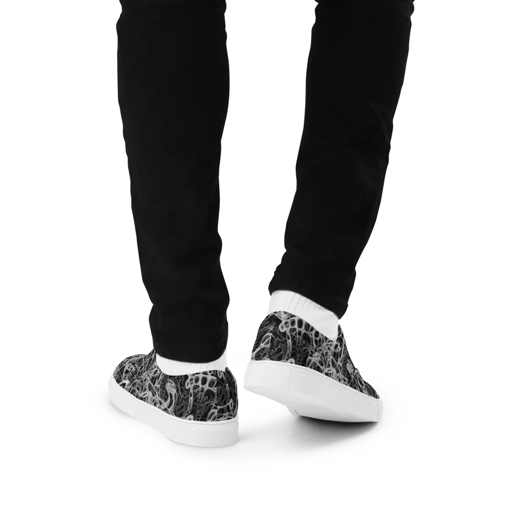 Neural Lace on Men's Lace-Up Canvas Shoes — Back